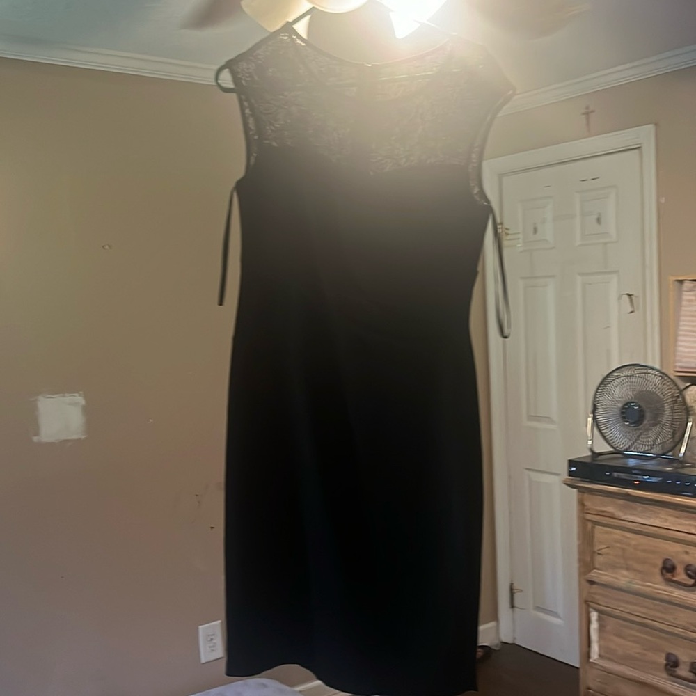 A black Calvin Klein dress